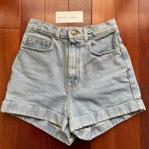 american apparel high waisted jean shorts